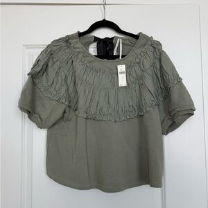 NWT Anthropologie Tie-Back Ruched Blouse - M